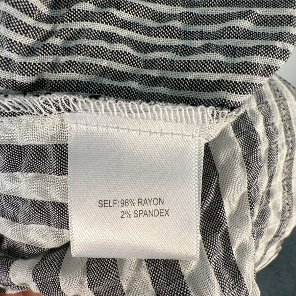 Jane & Delancey Womens 10 Shirt Blouse Tunic Gray White Stripe Button 2X Preppy - Picture 9 of 9